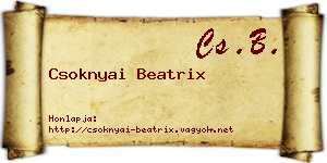 Csoknyai Beatrix névjegykártya